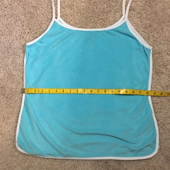 NWT Joe Fresh Terrycloth Retro Mineral Blue Tank Top - Picture 11 of 12